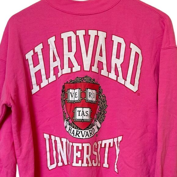 Barbiecore Gollegiate Harvard Lounge School Casual Long Sleeved Sweater Shirt - Picture 2 of 5